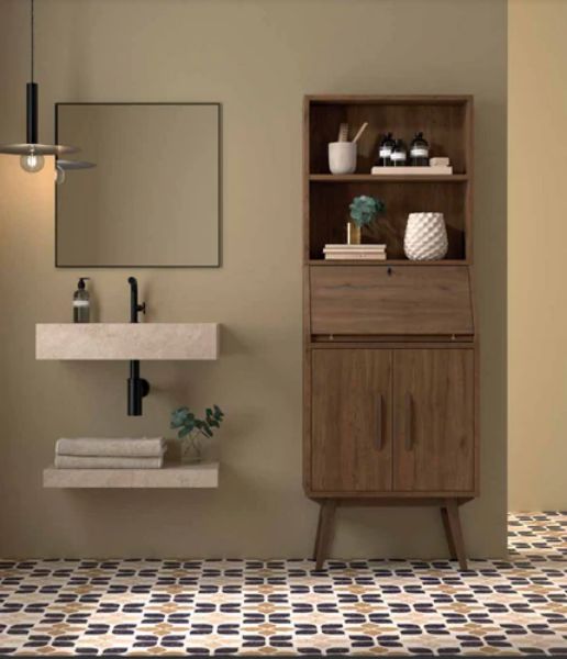 Muebles auxiliares de baño u hogar estilo mid-century